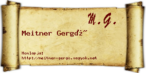 Meitner Gergő névjegykártya